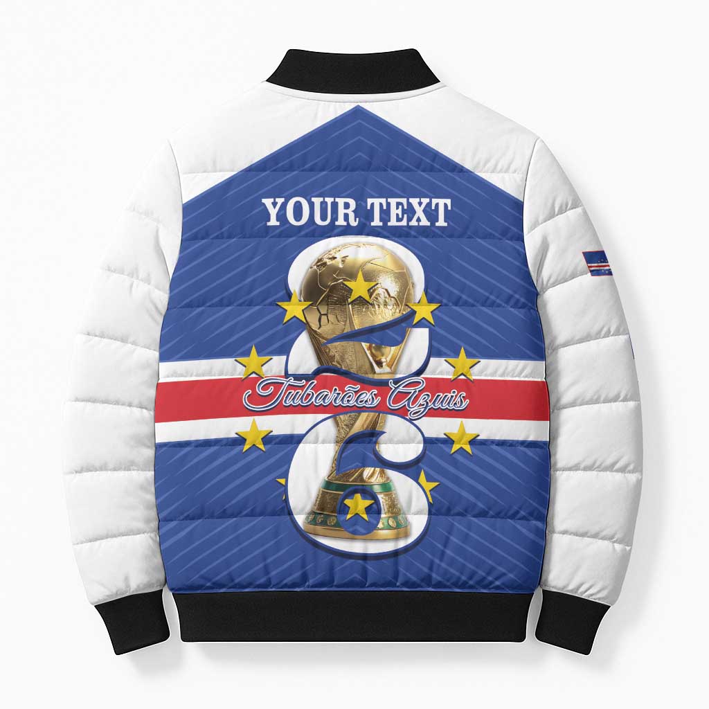 Personalized Cape Verde Football Bomber Puffer Jacket 2026 Tubaroes Azuis First-ever World Cup
