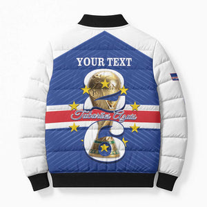 Personalized Cape Verde Football Bomber Puffer Jacket 2026 Tubaroes Azuis First-ever World Cup