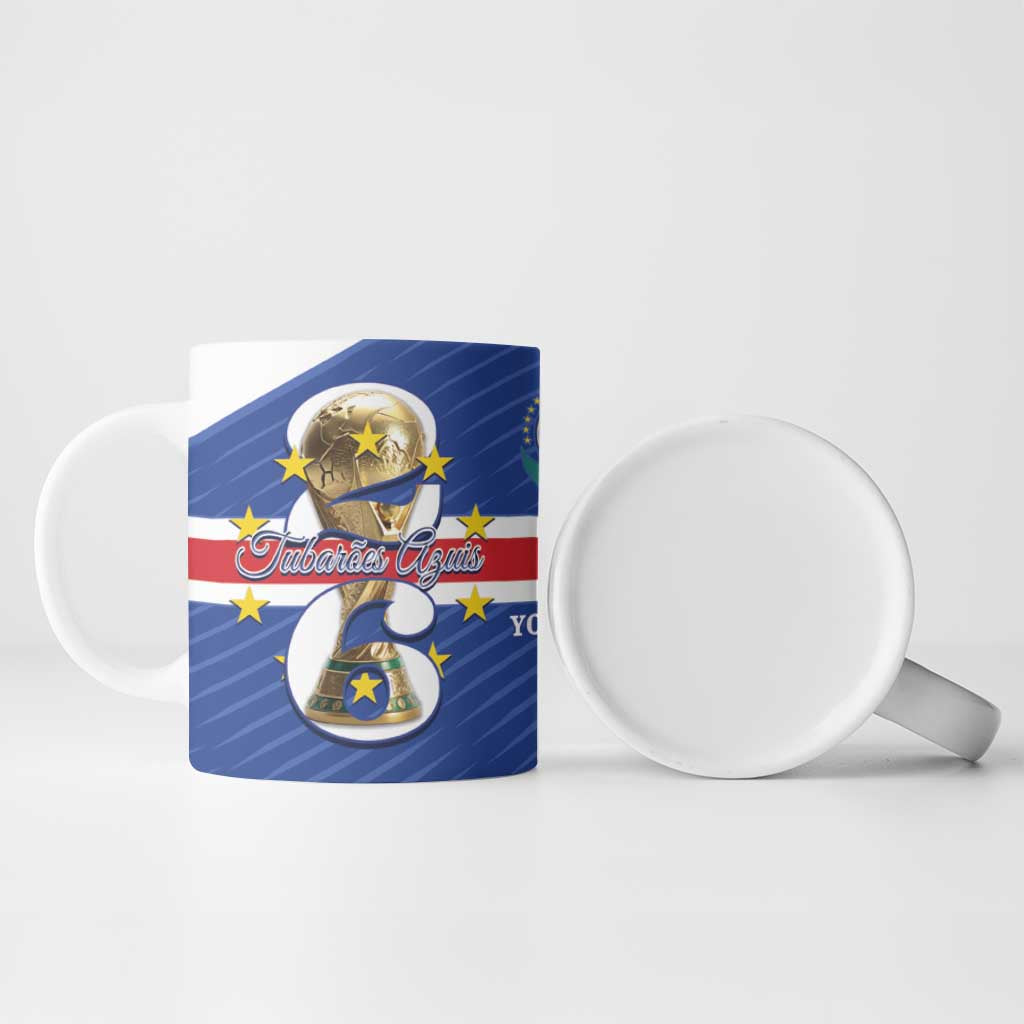 Personalized Cape Verde Football Ceramic Mug 2026 Tubaroes Azuis First-ever World Cup