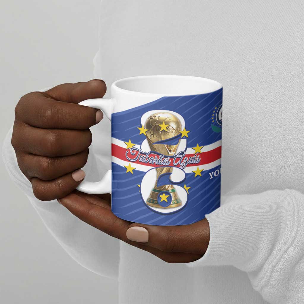 Personalized Cape Verde Football Ceramic Mug 2026 Tubaroes Azuis First-ever World Cup