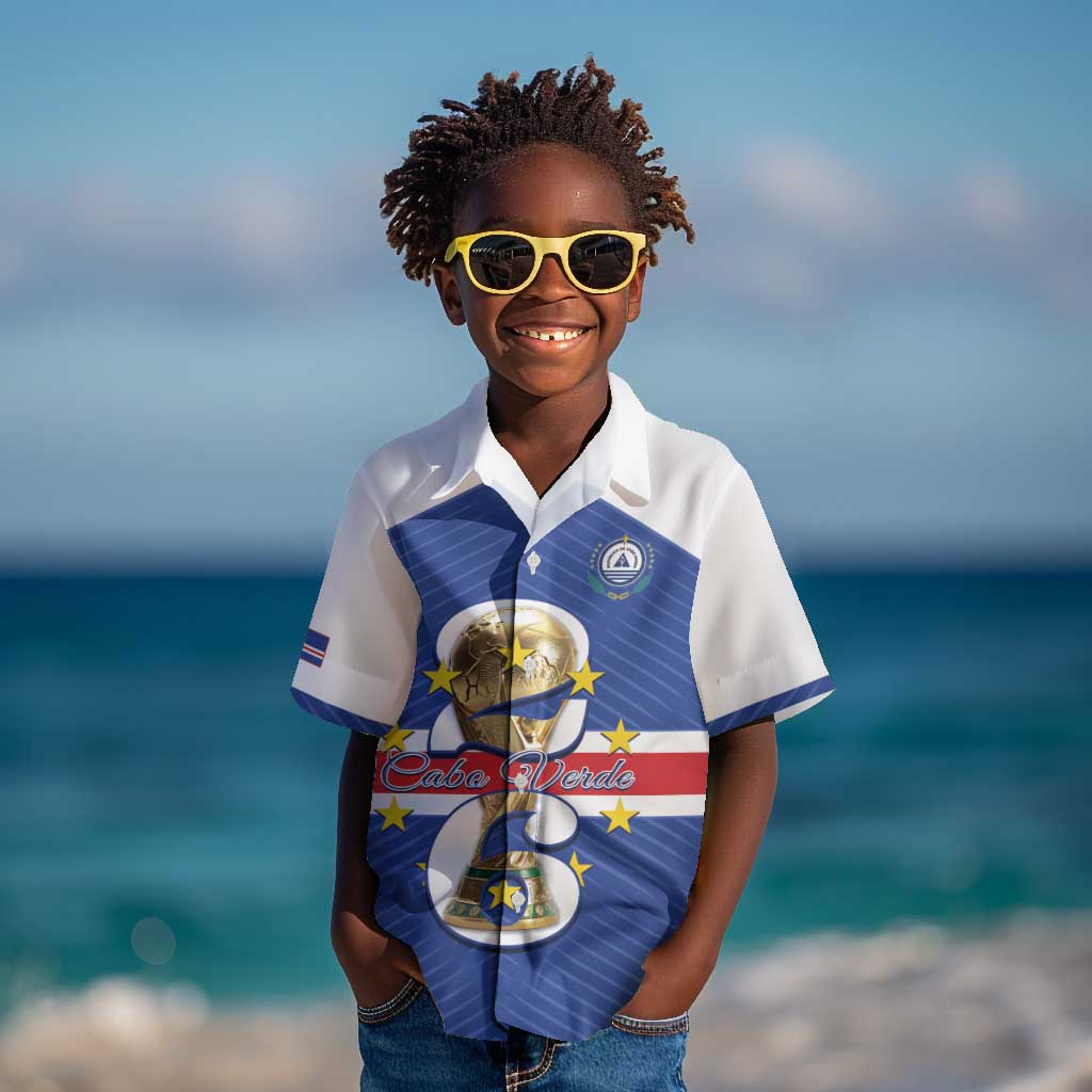 Personalized Afro Cape Verde Football Kid Hawaiian Shirt 2026 Tubaroes Azuis First-ever World Cup LT14