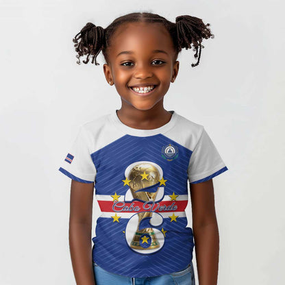 Personalized Afro Cape Verde Football Kid T shirt 2026 Tubaroes Azuis First-ever World Cup LT14