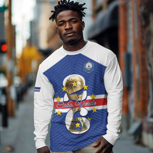 Personalized Afro Cape Verde Football Long Sleeve Shirt 2026 Tubaroes Azuis First-ever World Cup - African Pride