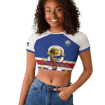 Personalized Afro Cape Verde Football Raglan Cropped T shirt 2026 Tubaroes Azuis First-ever World Cup LT14