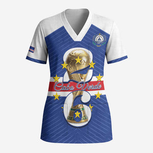Personalized Afro Cape Verde Football Scrub Top 2026 Tubaroes Azuis First-ever World Cup - African Pride