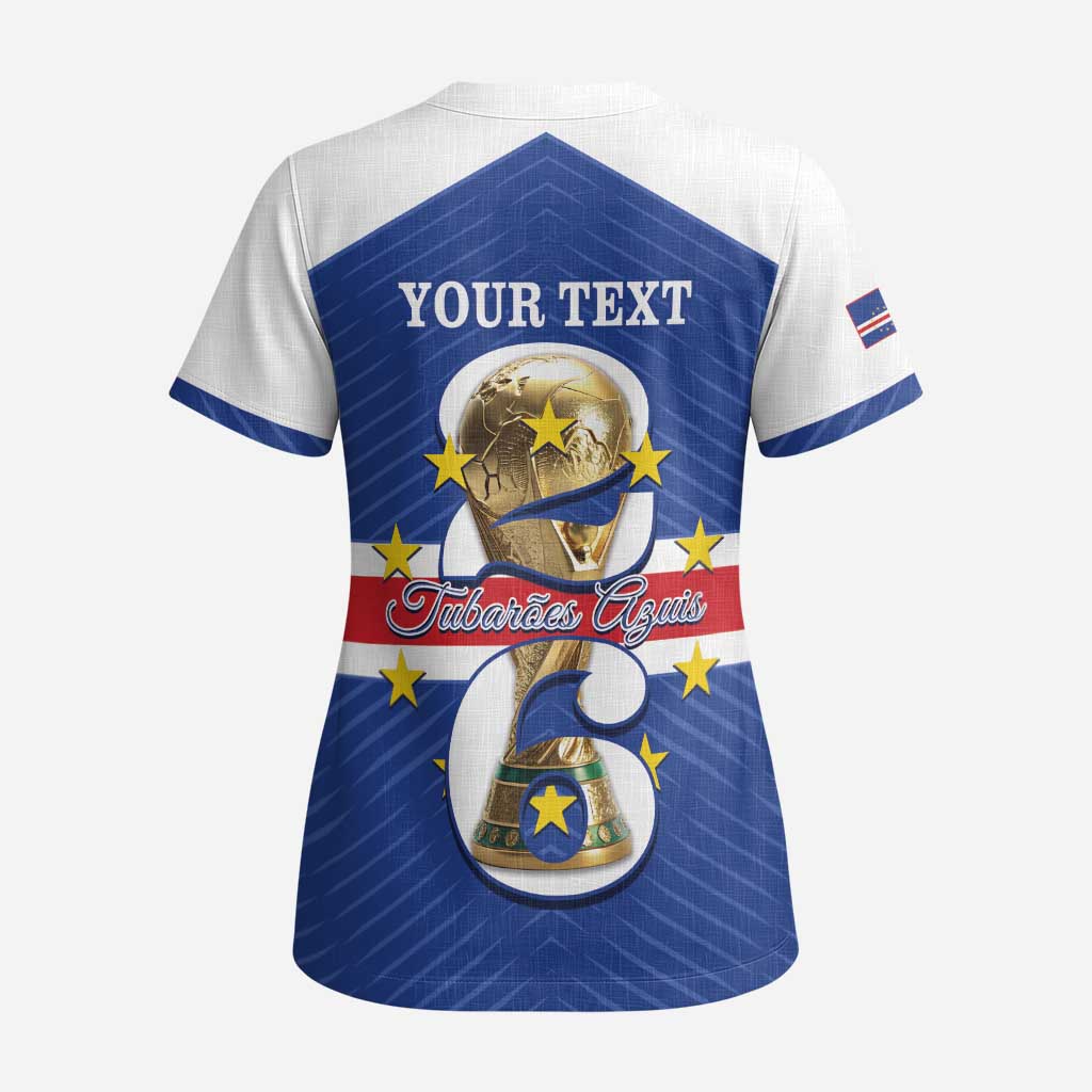 Personalized Afro Cape Verde Football Scrub Top 2026 Tubaroes Azuis First-ever World Cup - African Pride