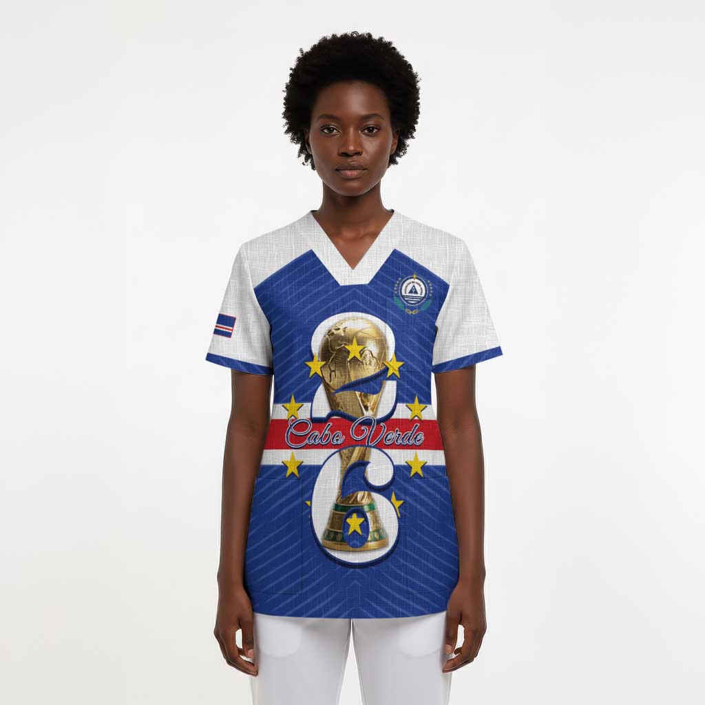 Personalized Afro Cape Verde Football Scrub Top 2026 Tubaroes Azuis First-ever World Cup - African Pride