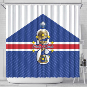 Afro Cape Verde Football Shower Curtain 2026 Tubaroes Azuis First-ever World Cup - African Pride
