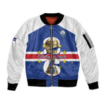 Personalized Afro Cape Verde Football Sleeve Zip Bomber Jacket 2026 Tubaroes Azuis First-ever World Cup - African Pride