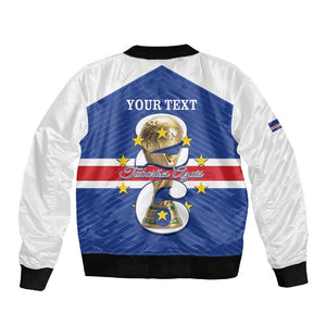 Personalized Afro Cape Verde Football Sleeve Zip Bomber Jacket 2026 Tubaroes Azuis First-ever World Cup - African Pride