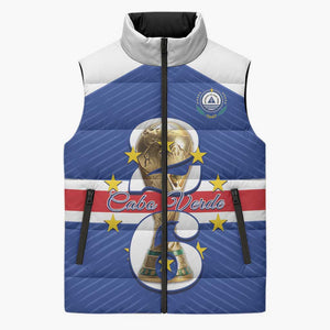 Personalized Cape Verde Football Sleeveless Puffer Jacket 2026 Tubaroes Azuis First-ever World Cup