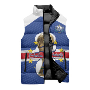 Personalized Cape Verde Football Sleeveless Puffer Jacket 2026 Tubaroes Azuis First-ever World Cup