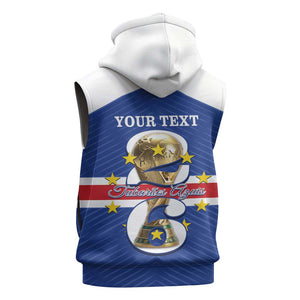 Personalized Afro Cape Verde Football Sleeveless Zip Hoodie 2026 Tubaroes Azuis First-ever World Cup - African Pride