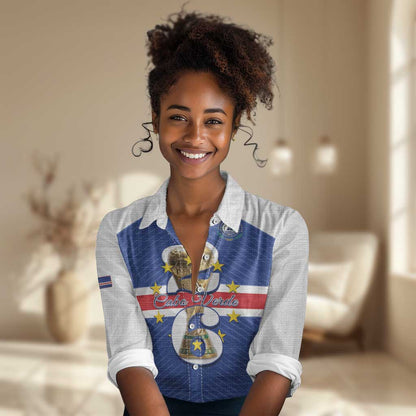 Personalized Afro Cape Verde Football Women Casual Shirt 2026 Tubaroes Azuis First-ever World Cup - African Pride