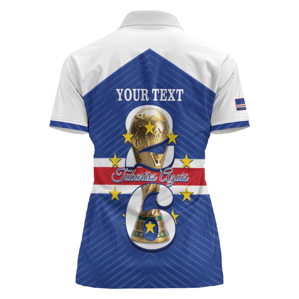 Personalized Afro Cape Verde Football Women Polo Shirt 2026 Tubaroes Azuis First-ever World Cup LT14