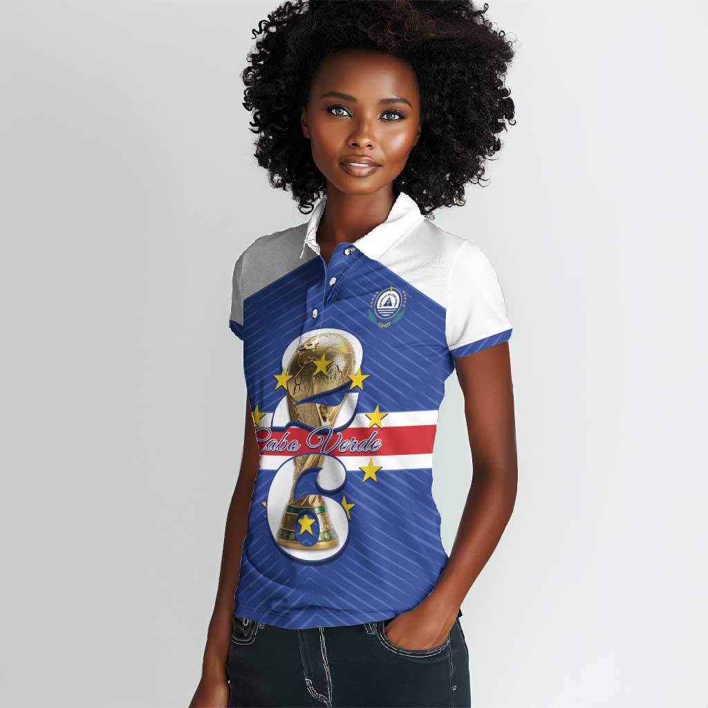 Personalized Afro Cape Verde Football Women Polo Shirt 2026 Tubaroes Azuis First-ever World Cup LT14