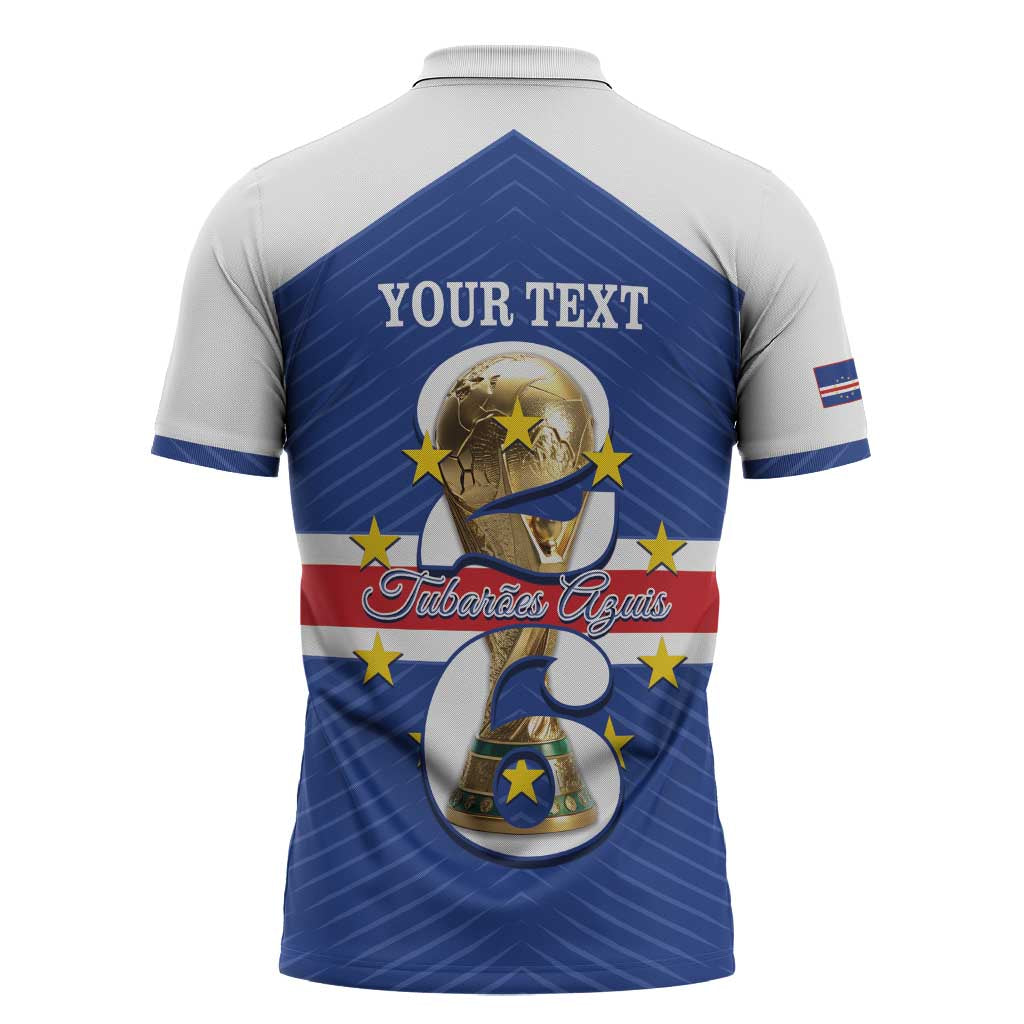 Personalized Cape Verde Football Zipper Polo Shirt 2026 Tubaroes Azuis First-ever World Cup