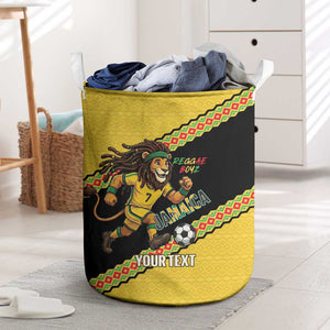 Jamaica 2026 Football Custom Laundry Basket Go Reggae Boyz Rasta Lion Sporty