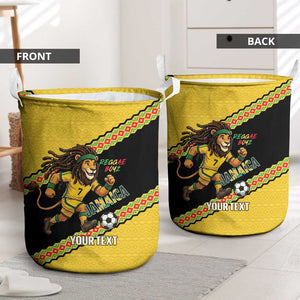 Jamaica 2026 Football Custom Laundry Basket Go Reggae Boyz Rasta Lion Sporty
