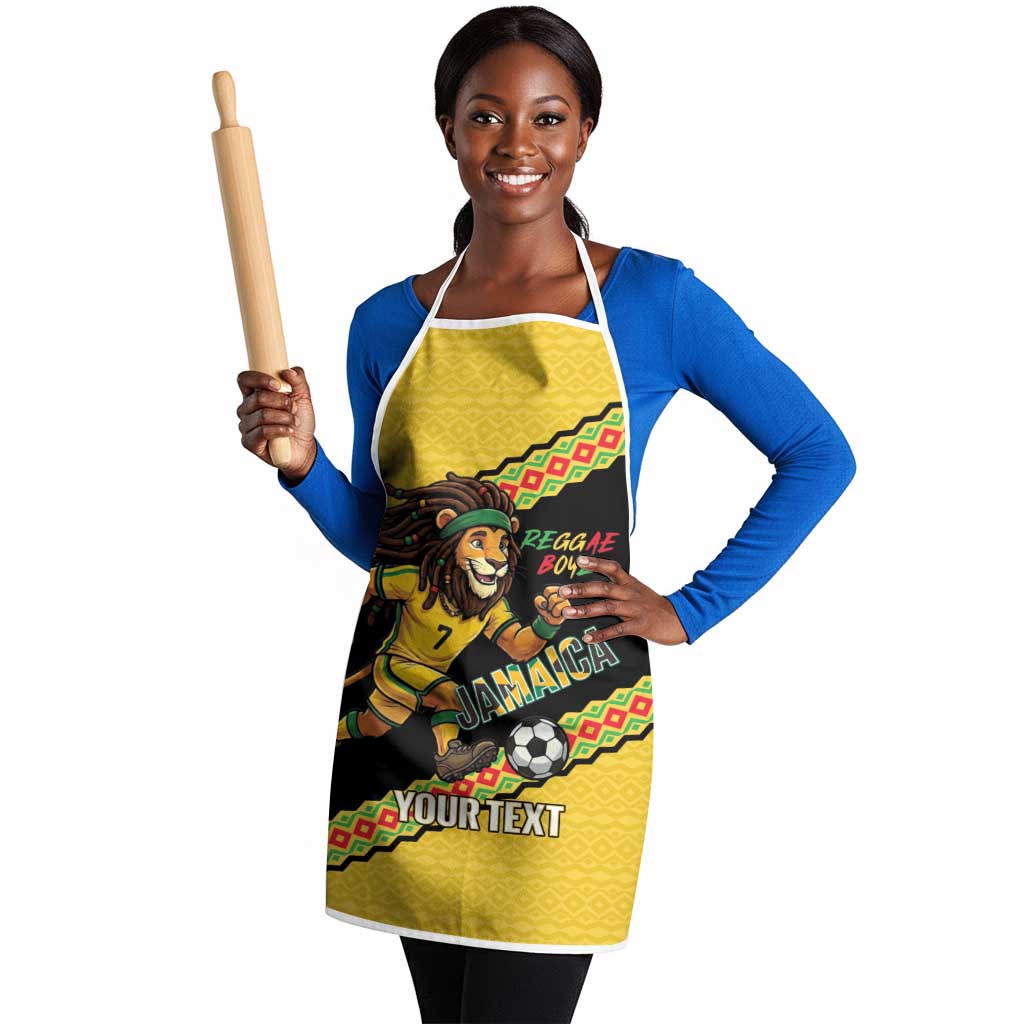 Jamaica 2026 Football Custom Apron Go Reggae Boyz Rasta Lion Sporty