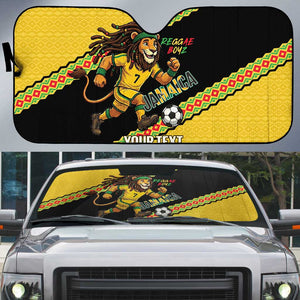 Jamaica 2026 Football Custom Auto Sun Shade Go Reggae Boyz Rasta Lion Sporty