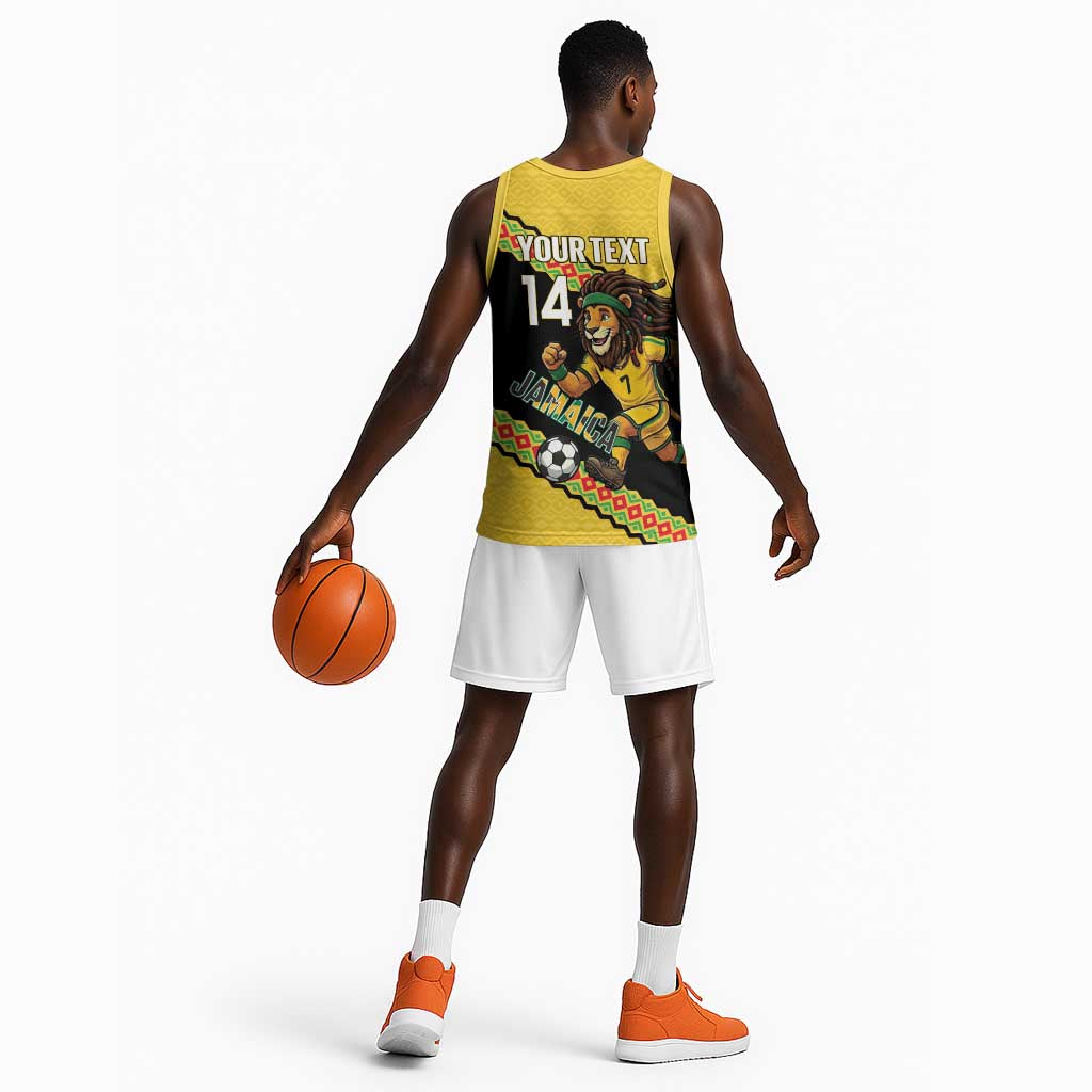 Jamaica 2026 Football Custom Basketball Jersey Go Reggae Boyz Rasta Lion Sporty