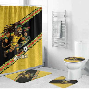 Jamaica 2026 Football Custom Bathroom Set Go Reggae Boyz Rasta Lion Sporty