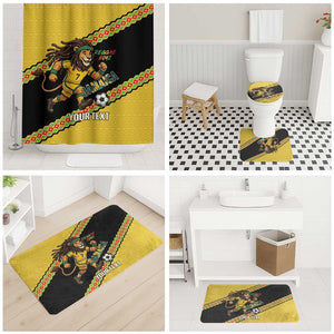 Jamaica 2026 Football Custom Bathroom Set Go Reggae Boyz Rasta Lion Sporty