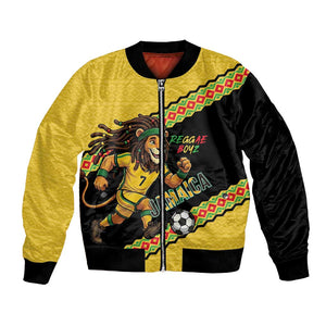 Jamaica 2026 Football Custom Bomber Jacket Go Reggae Boyz Rasta Lion Sporty