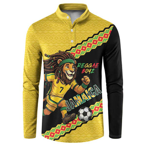 Jamaica 2026 Football Custom Button Sweatshirt Go Reggae Boyz Rasta Lion Sporty