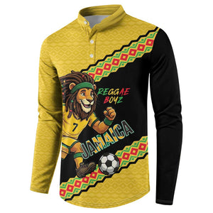 Jamaica 2026 Football Custom Button Sweatshirt Go Reggae Boyz Rasta Lion Sporty