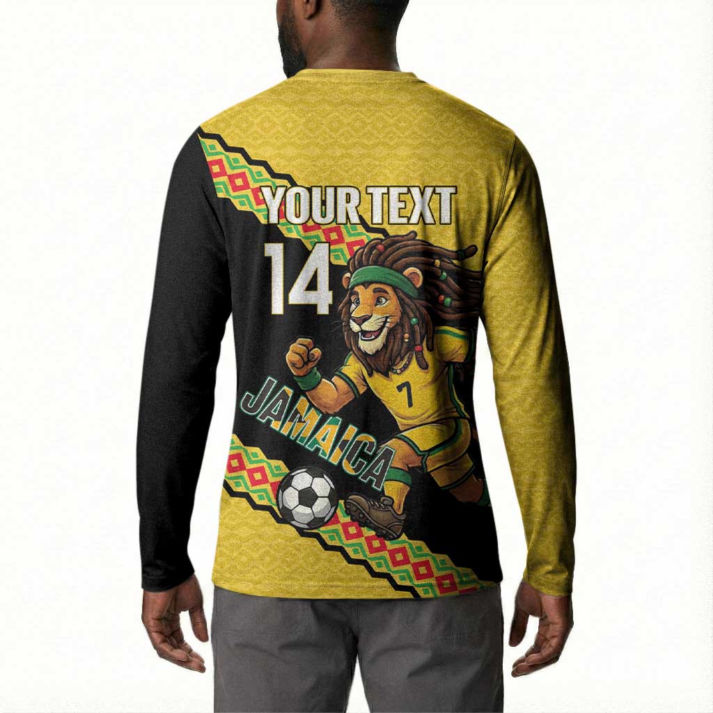 Jamaica 2026 Football Custom Button Sweatshirt Go Reggae Boyz Rasta Lion Sporty