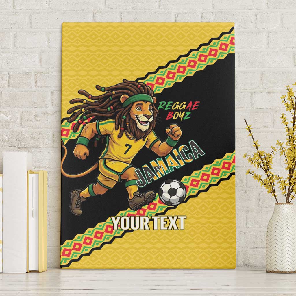 Jamaica 2026 Football Custom Canvas Wall Art Go Reggae Boyz Rasta Lion Sporty