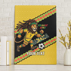 Jamaica 2026 Football Custom Canvas Wall Art Go Reggae Boyz Rasta Lion Sporty
