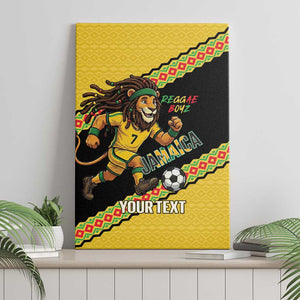 Jamaica 2026 Football Custom Canvas Wall Art Go Reggae Boyz Rasta Lion Sporty