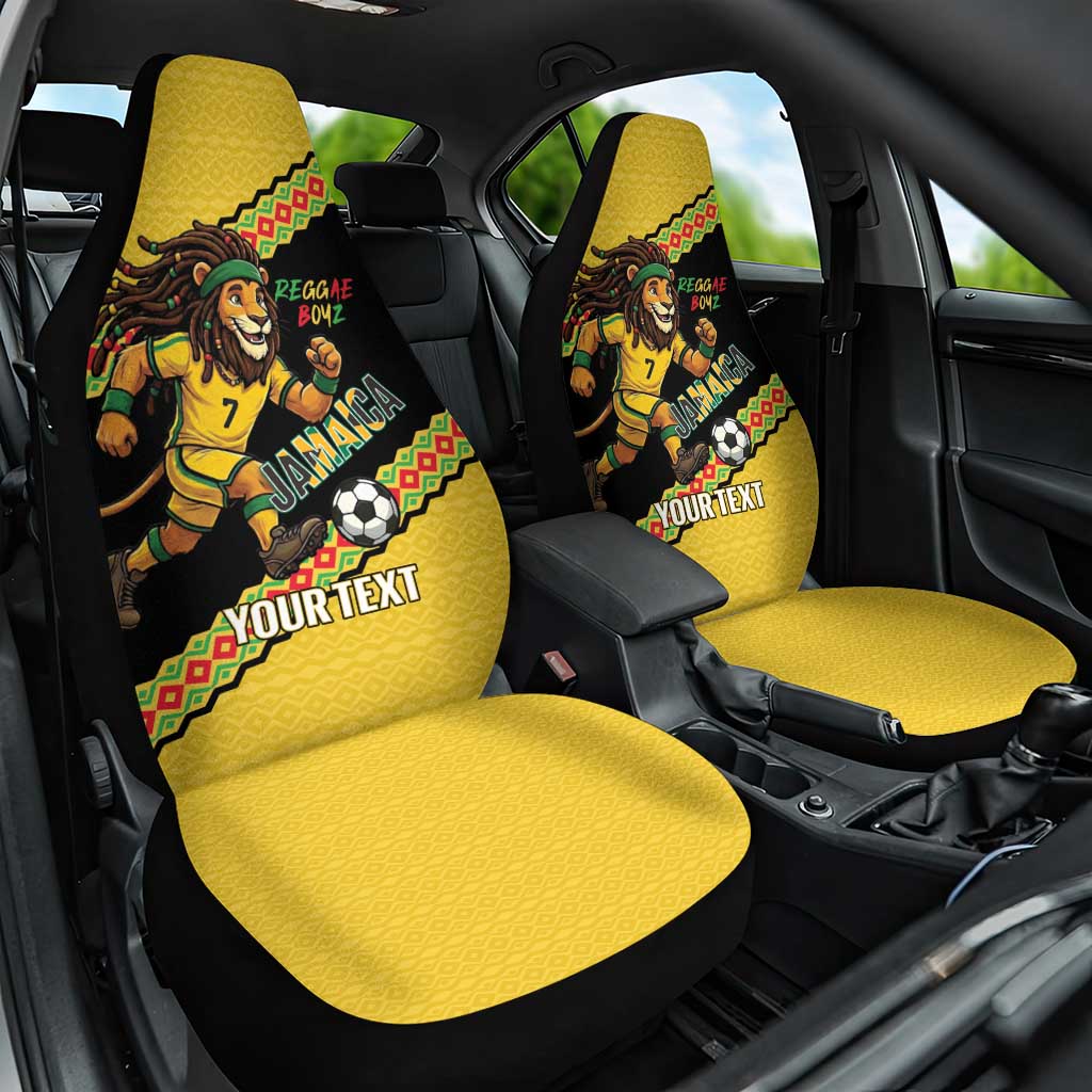 Jamaica 2026 Football Custom Car Seat Cover Go Reggae Boyz Rasta Lion Sporty