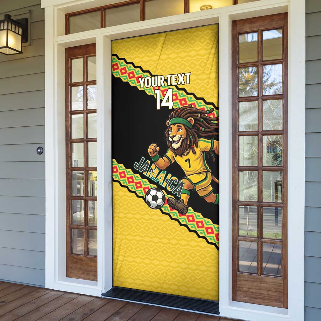 Jamaica 2026 Football Custom Door Cover Go Reggae Boyz Rasta Lion Sporty