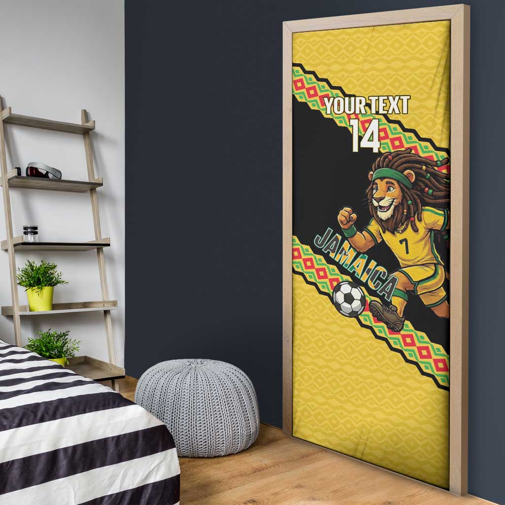 Jamaica 2026 Football Custom Door Cover Go Reggae Boyz Rasta Lion Sporty