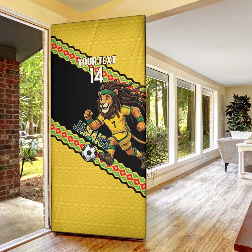 Jamaica 2026 Football Custom Door Cover Go Reggae Boyz Rasta Lion Sporty