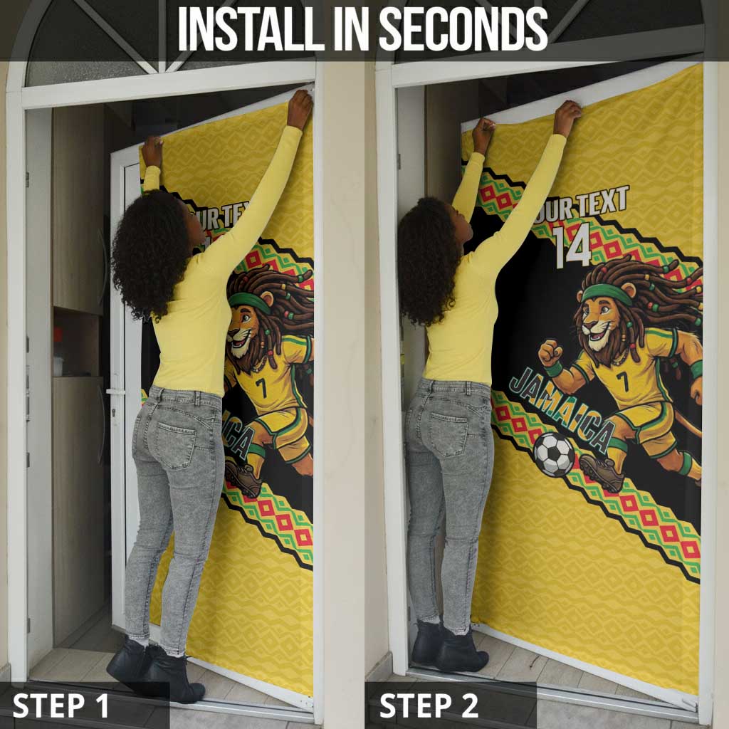 Jamaica 2026 Football Custom Door Cover Go Reggae Boyz Rasta Lion Sporty