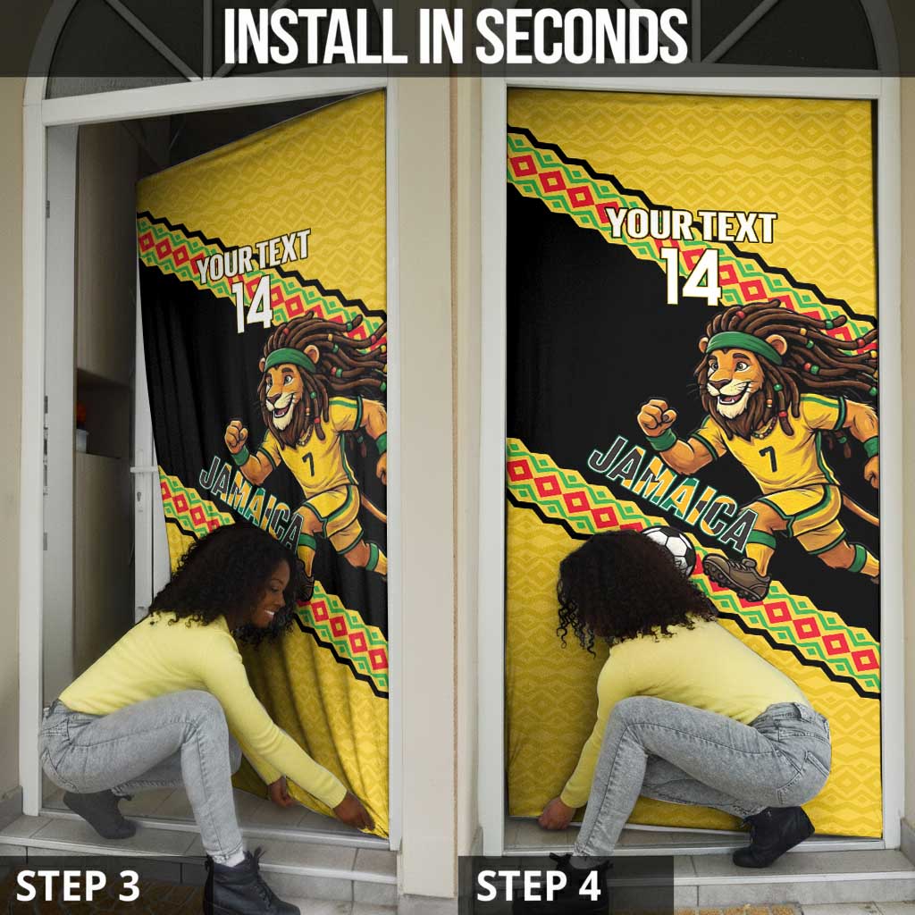 Jamaica 2026 Football Custom Door Cover Go Reggae Boyz Rasta Lion Sporty