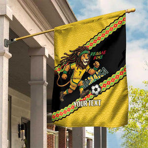 Jamaica 2026 Football Custom Garden Flag Go Reggae Boyz Rasta Lion Sporty