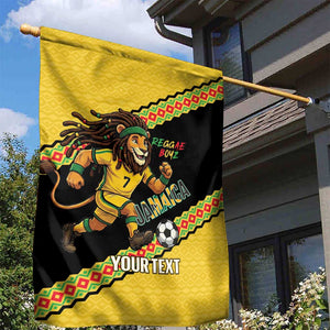 Jamaica 2026 Football Custom Garden Flag Go Reggae Boyz Rasta Lion Sporty