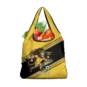Jamaica 2026 Football Custom Grocery Bag Go Reggae Boyz Rasta Lion Sporty