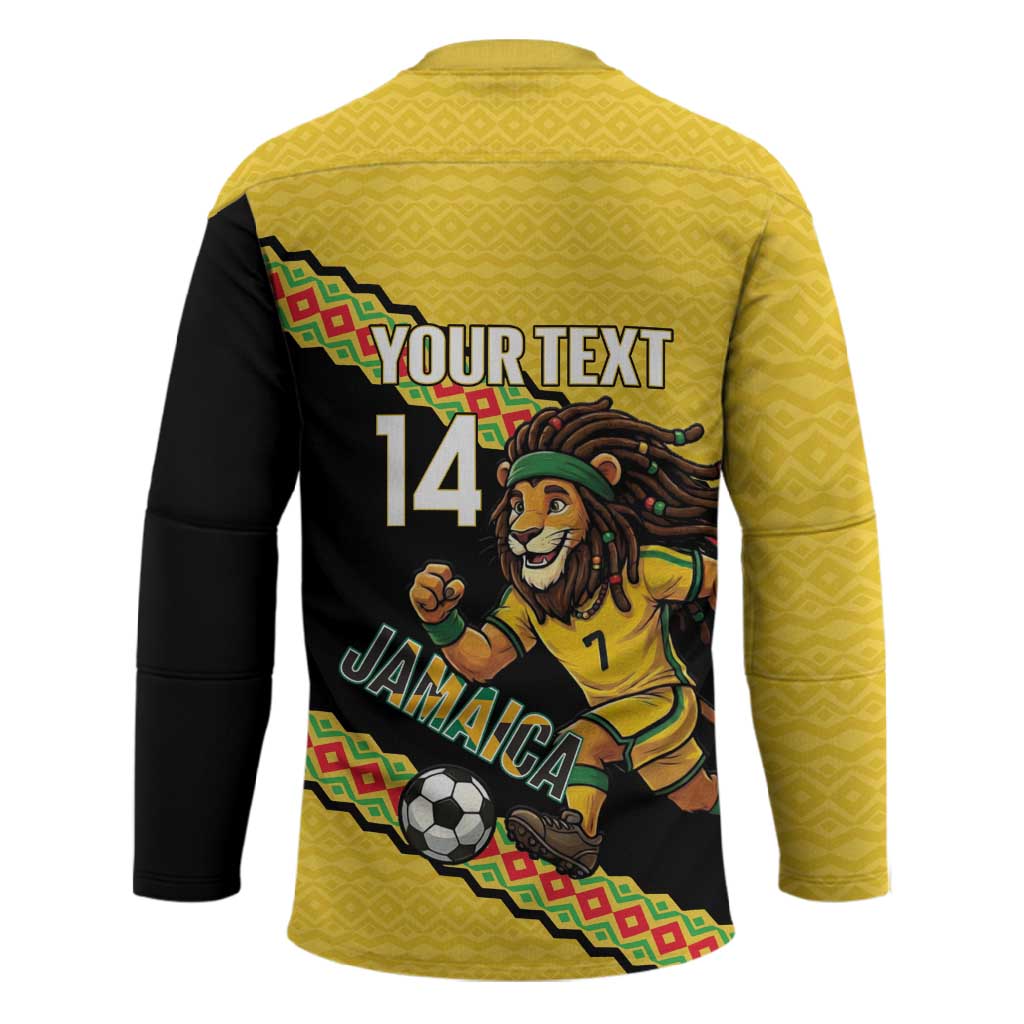 Jamaica 2026 Football Custom Hockey Jersey Go Reggae Boyz Rasta Lion Sporty