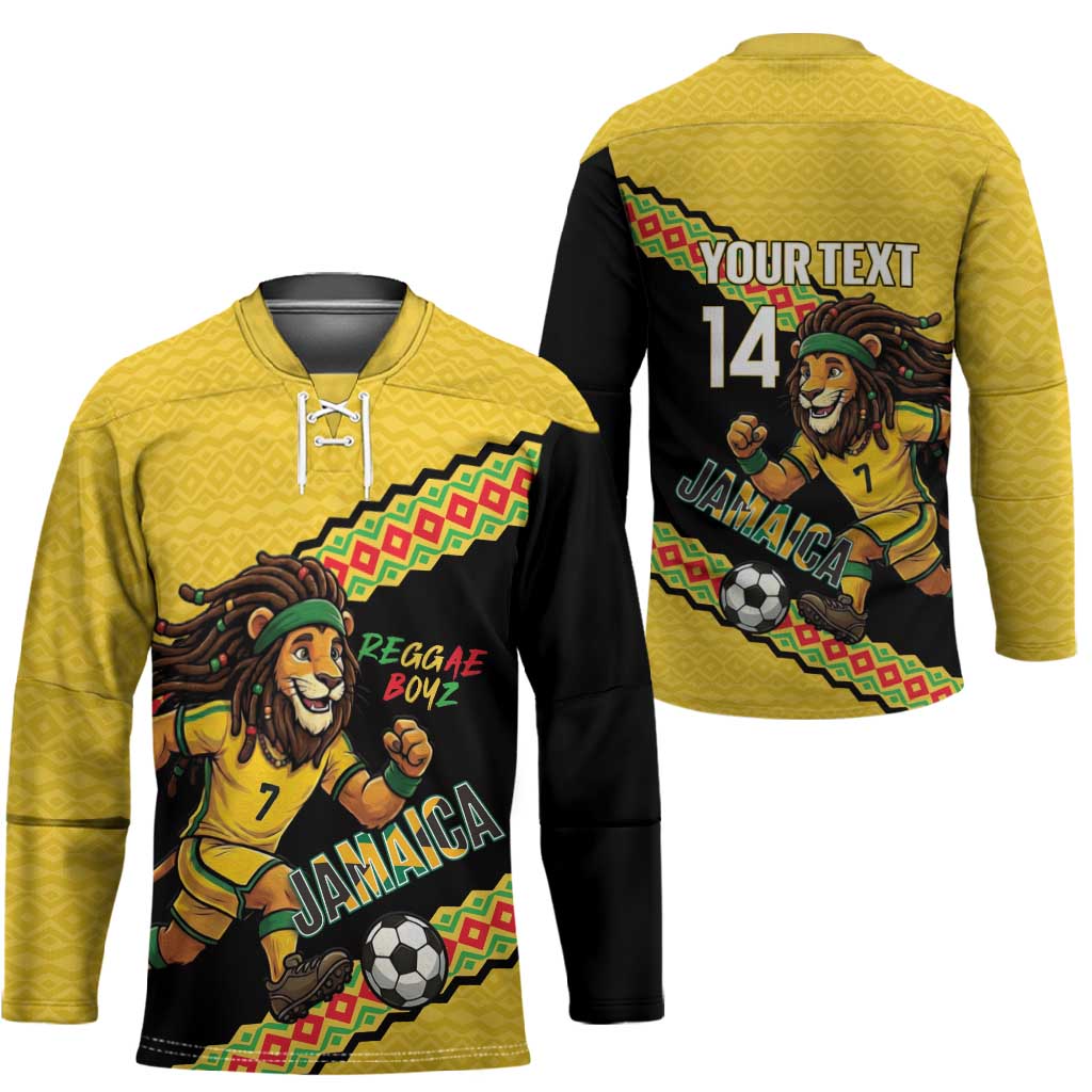 Jamaica 2026 Football Custom Hockey Jersey Go Reggae Boyz Rasta Lion Sporty