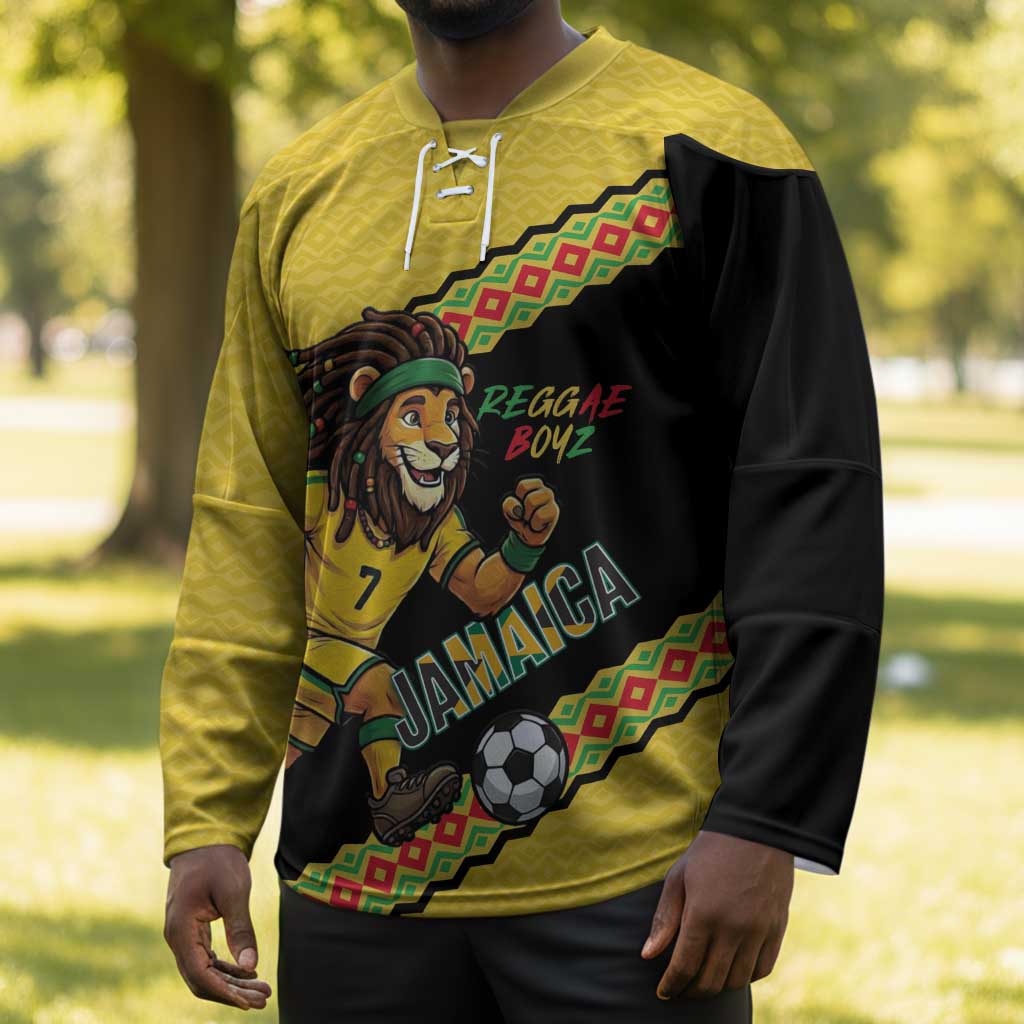 Jamaica 2026 Football Custom Hockey Jersey Go Reggae Boyz Rasta Lion Sporty