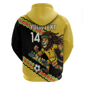 Jamaica 2026 Football Custom Hoodie Go Reggae Boyz Rasta Lion Sporty