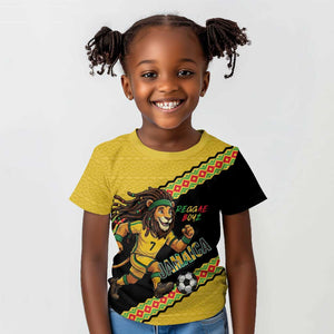 Jamaica 2026 Football Custom Kid T shirt Go Reggae Boyz Rasta Lion Sporty