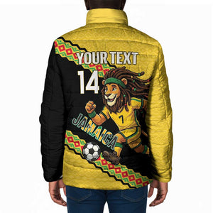 Jamaica 2026 Football Custom Padded Jacket Go Reggae Boyz Rasta Lion Sporty